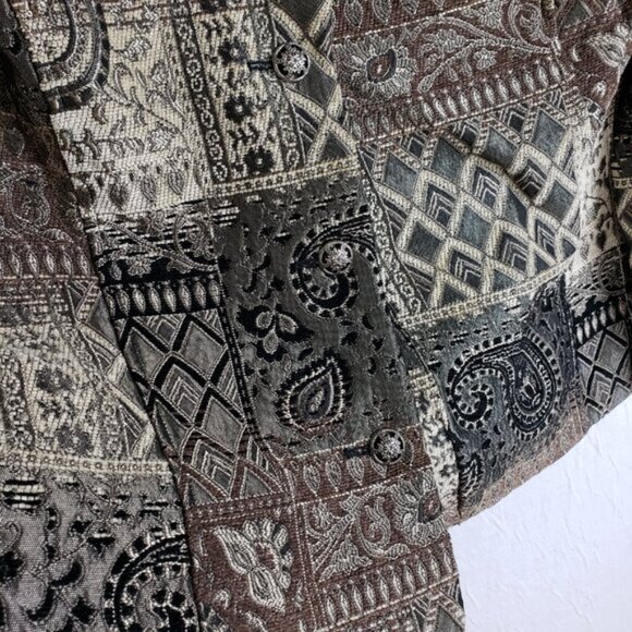 Vintage Molly & Maxx Jacket Blazer Tapestry Patchwork Paisley Print size 1X Boho - Picture 11 of 16